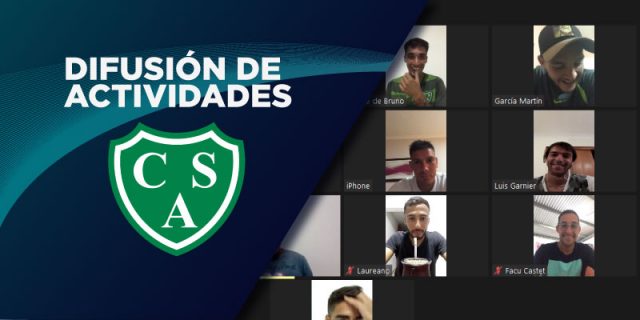 Charla virtual de difusión de nuestras actividades con los jugadores de Sarmiento
